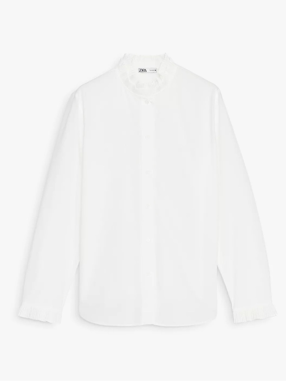 NWOT Zara White Ruffled Shirt